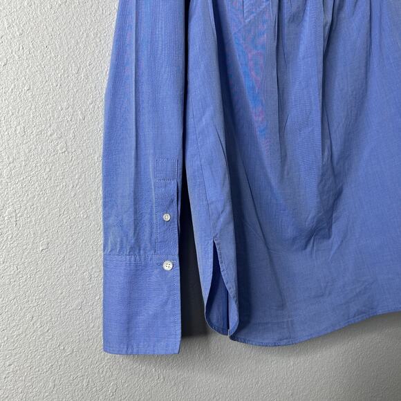 Club Monaco Jearim Off-Shoulder Top Blue 6 Blouse Feminine Minimalist - Picture 8 of 10